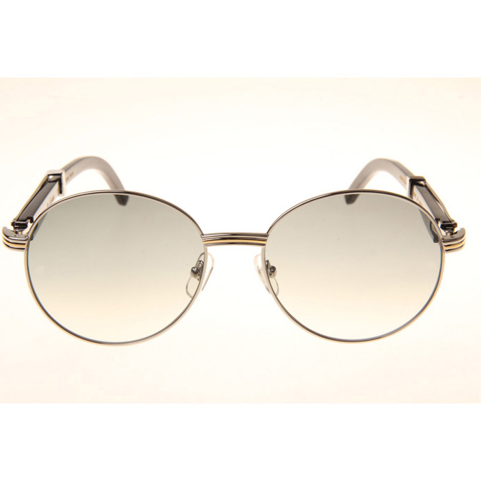 Cartier CT1990-0692 Black Buffalo Sunglasses In Silver Grey - DopestKickz