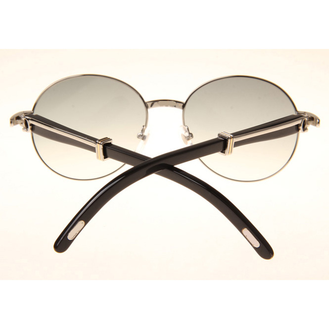 Cartier CT1990-0692 Black Buffalo Sunglasses In Silver Grey - DopestKickz