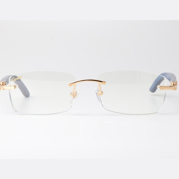 Cartier CT_3524012 Blue Arm Eyeglasses Gold - DopestKickz