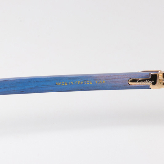 Cartier CT_3524012 Blue Arm Eyeglasses Gold - DopestKickz