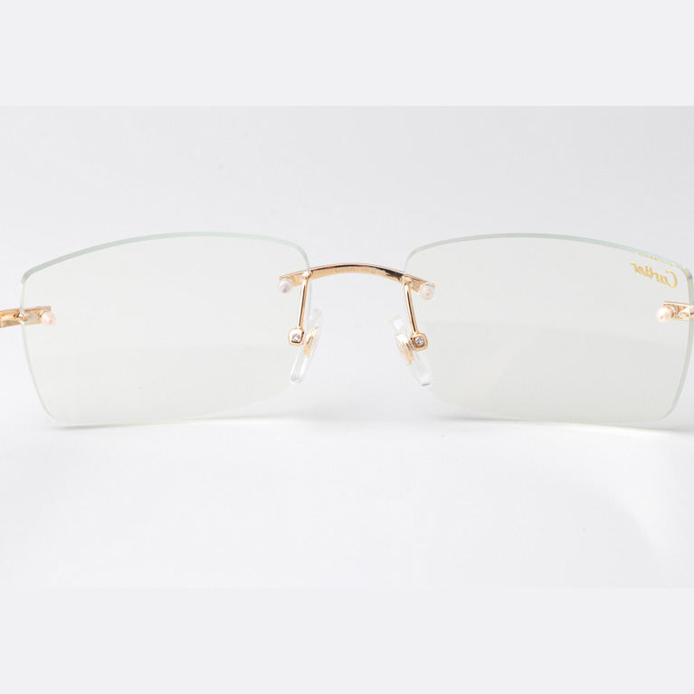 Cartier CT_3524012 Blue Arm Eyeglasses Gold - DopestKickz