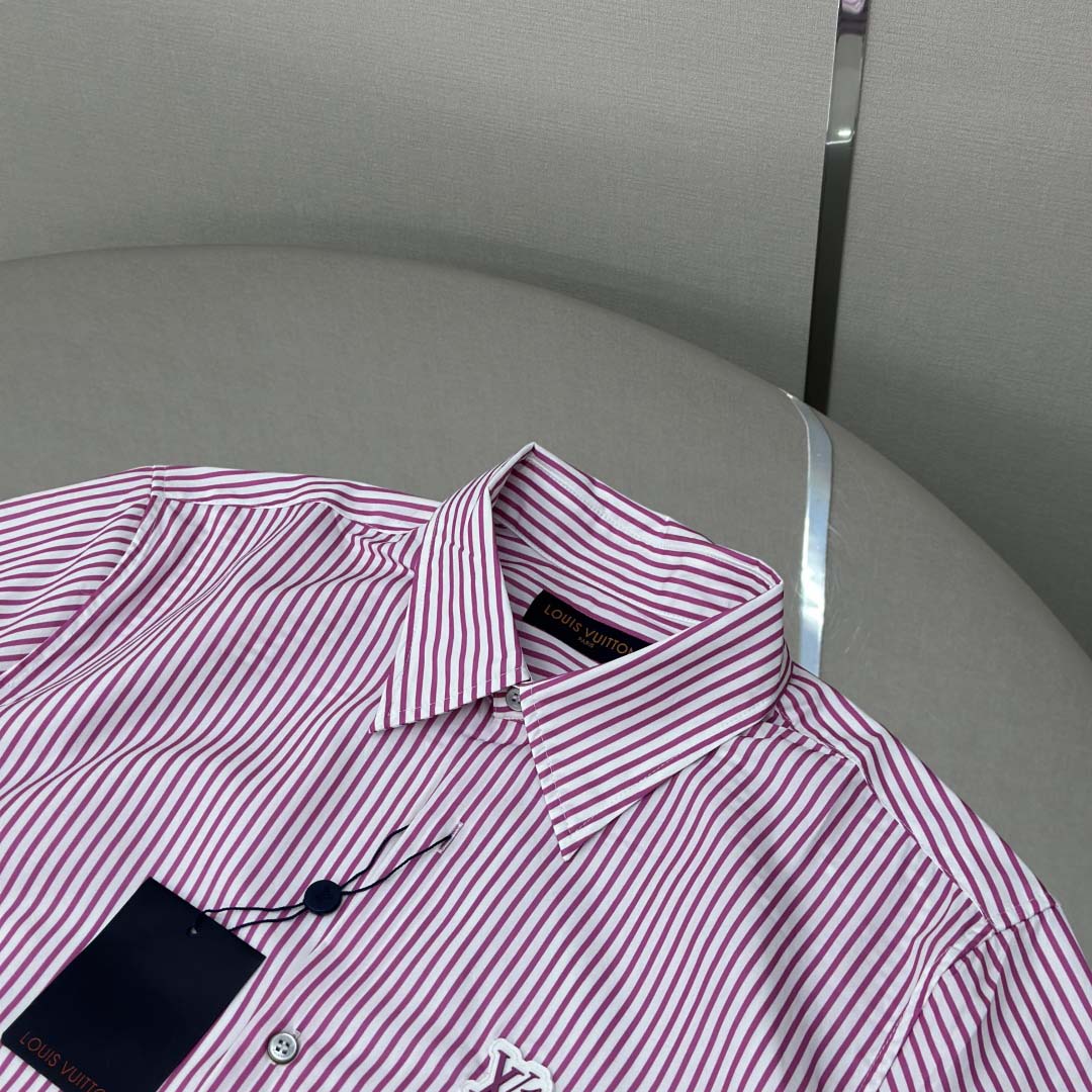 Louis Vuitton Monogram Striped Short-Sleeved Shirt   1AHVX7 - DopestKickz
