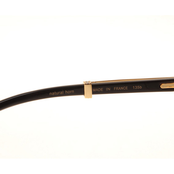 Cartier CT1990-0692 White Mix Black Buffalo Sunglasses In Gold Brown - DopestKickz