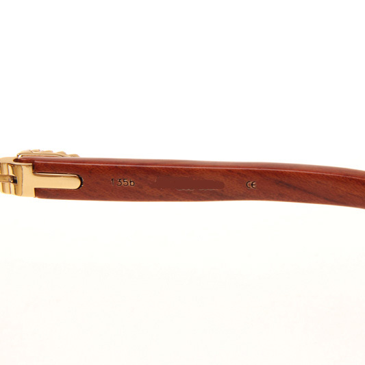 Cartier CT_3524012 Big Diamond Wood Sunglasses In Gold Brown - DopestKickz