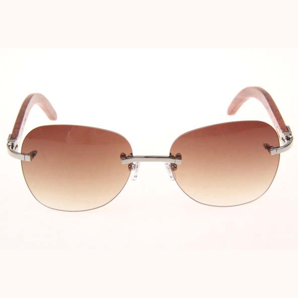 Cartier CT 3524012 Aviator Lens Wood Sunglasses In Silver Brown - DopestKickz