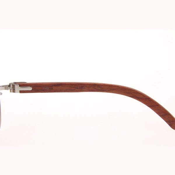 Cartier CT 3524012 Aviator Lens Wood Sunglasses In Silver Brown - DopestKickz