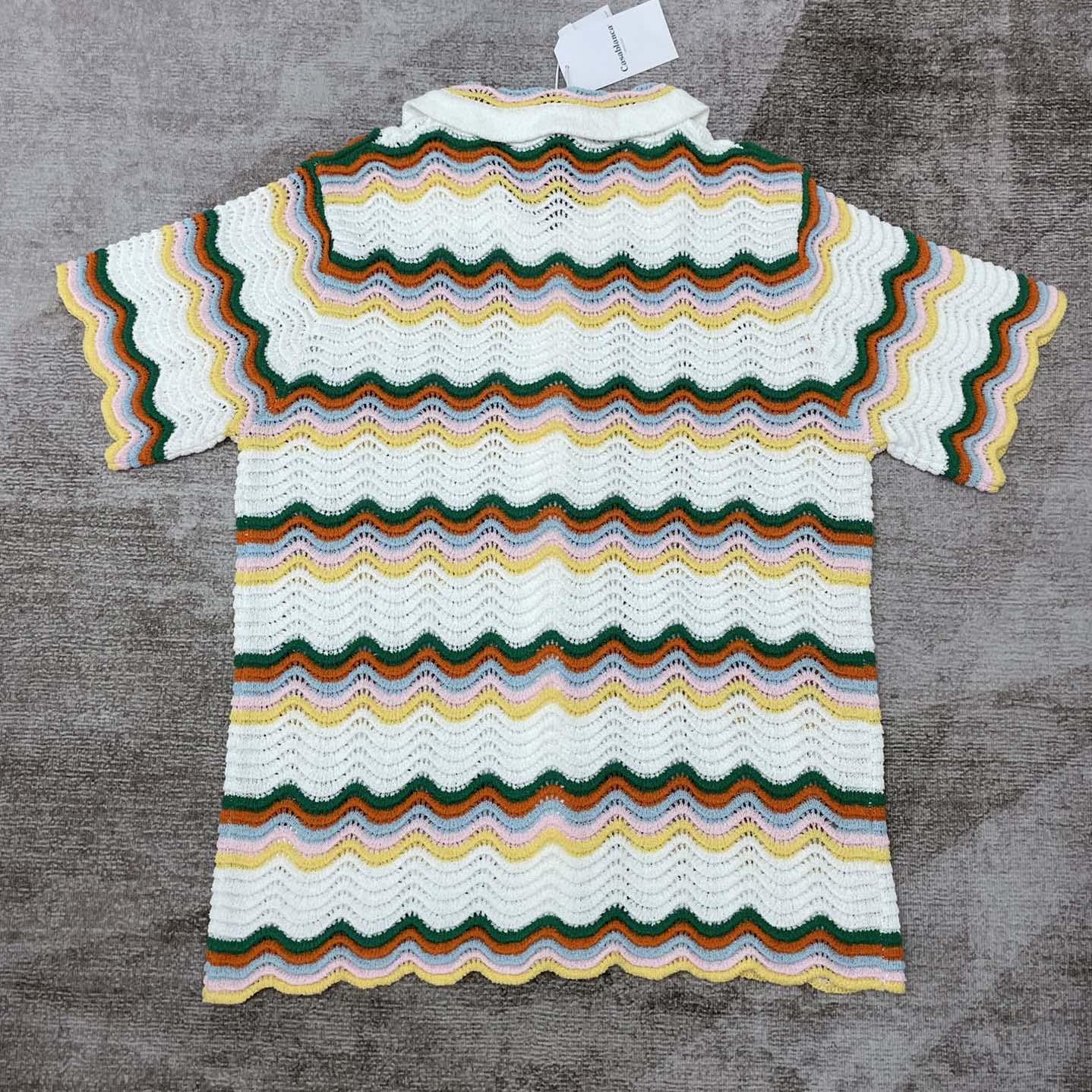 Casablanca Wavy Short-sleeve Boucle Shirt   D0058 - DopestKickz