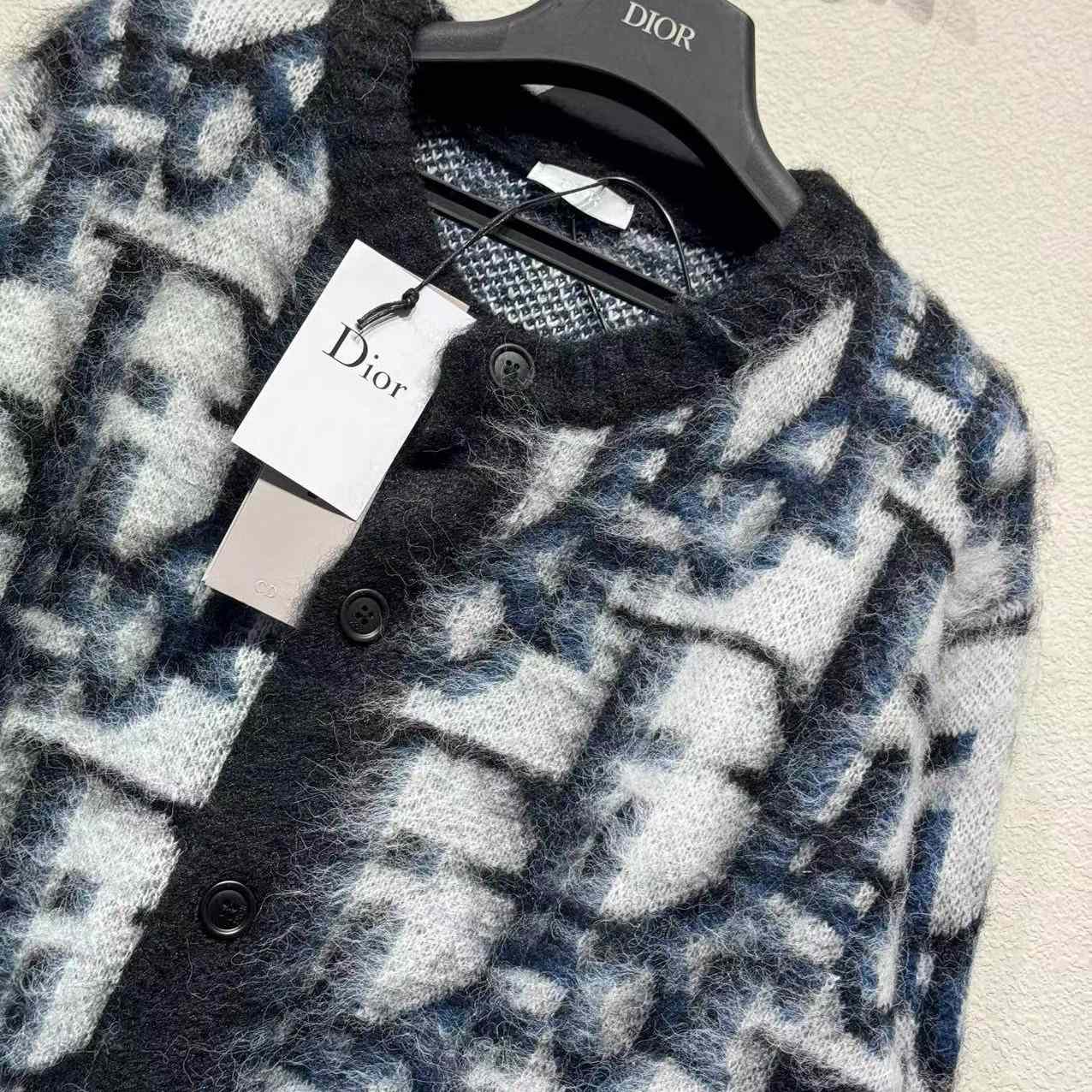 Dior Blue Printed Long Sleeve Knitwear - DopestKickz