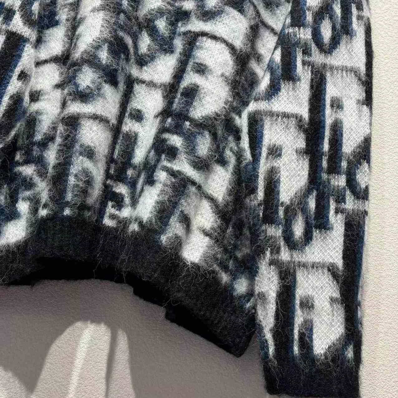 Dior Blue Printed Long Sleeve Knitwear - DopestKickz