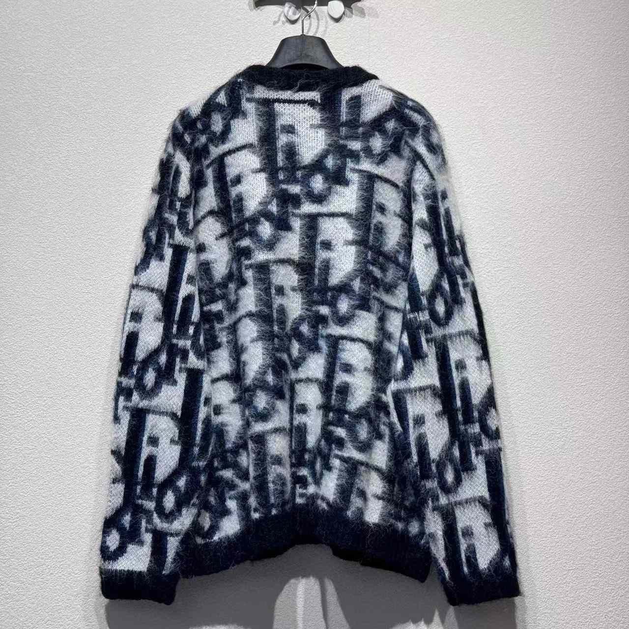 Dior Blue Printed Long Sleeve Knitwear - DopestKickz