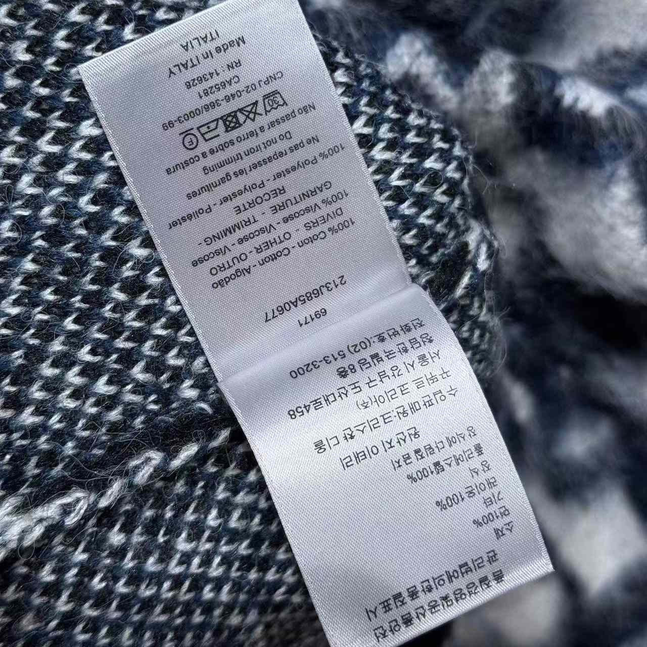 Dior Blue Printed Long Sleeve Knitwear - DopestKickz