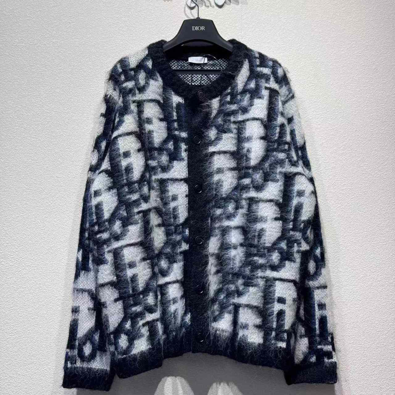 Dior Blue Printed Long Sleeve Knitwear - DopestKickz