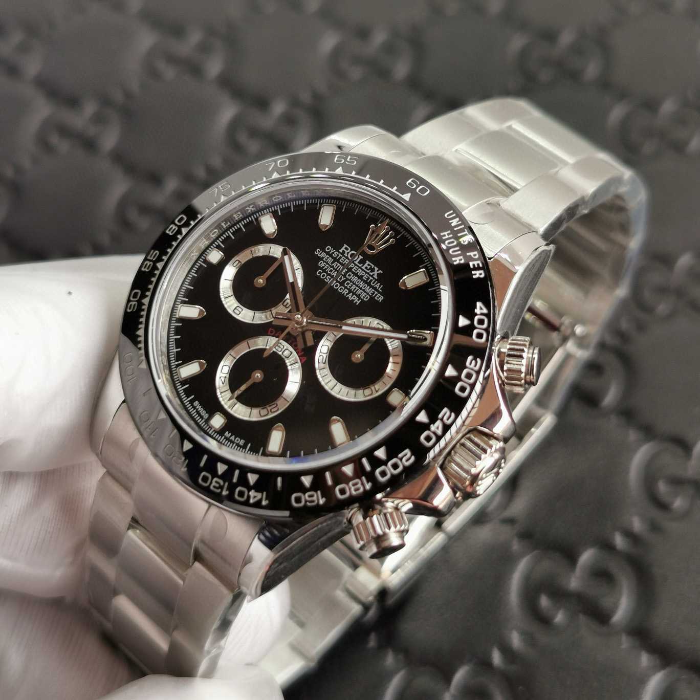 Rolex Cosmograph Daytona Stainless Steel Black Dial Watch 116500 - DopestKickz
