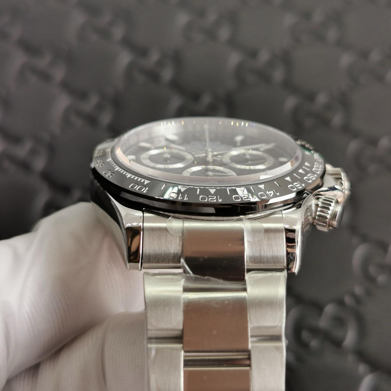 Rolex Cosmograph Daytona Stainless Steel Black Dial Watch 116500 - DopestKickz