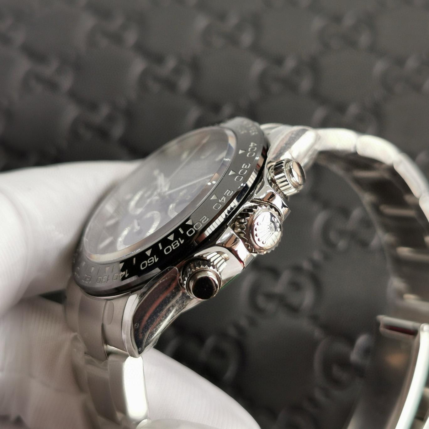 Rolex Cosmograph Daytona Stainless Steel Black Dial Watch 116500 - DopestKickz