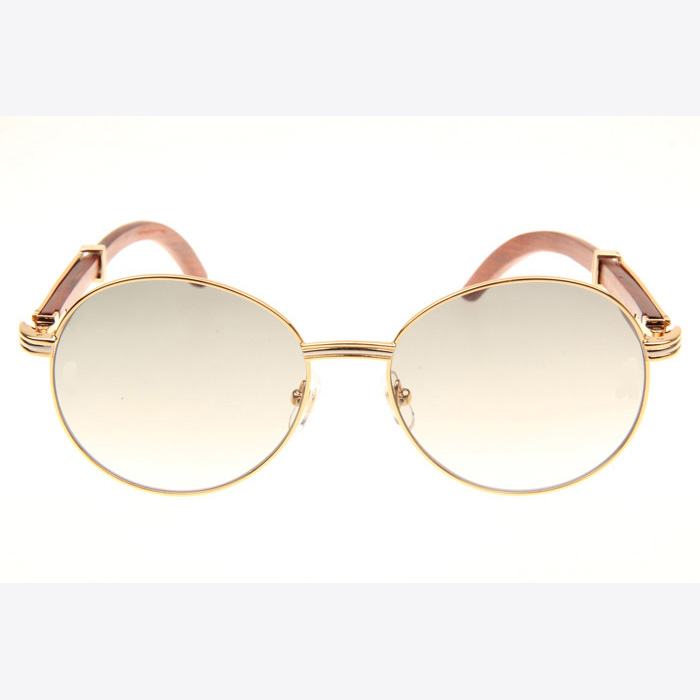 Cartier CT1990-0692 Wood Sunglasses In Gold Grey - DopestKickz