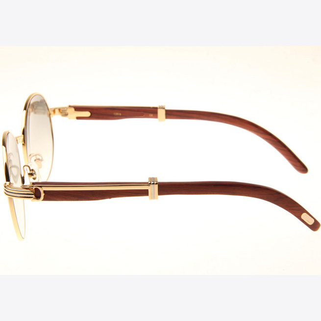 Cartier CT1990-0692 Wood Sunglasses In Gold Grey - DopestKickz