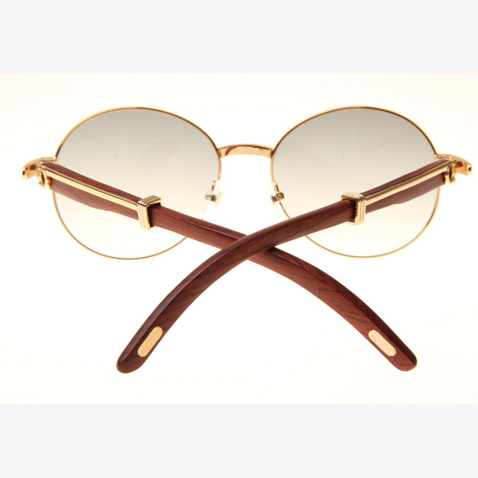 Cartier CT1990-0692 Wood Sunglasses In Gold Grey - DopestKickz