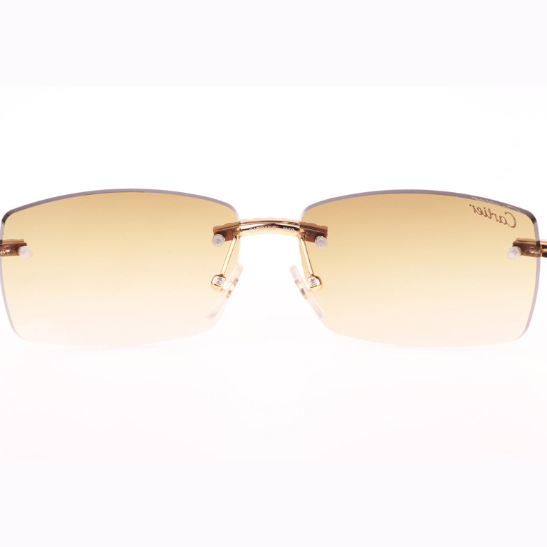 Cartier CT 3524012 Big Diamond Green Wood Sunglasses In Gold Brown - DopestKickz