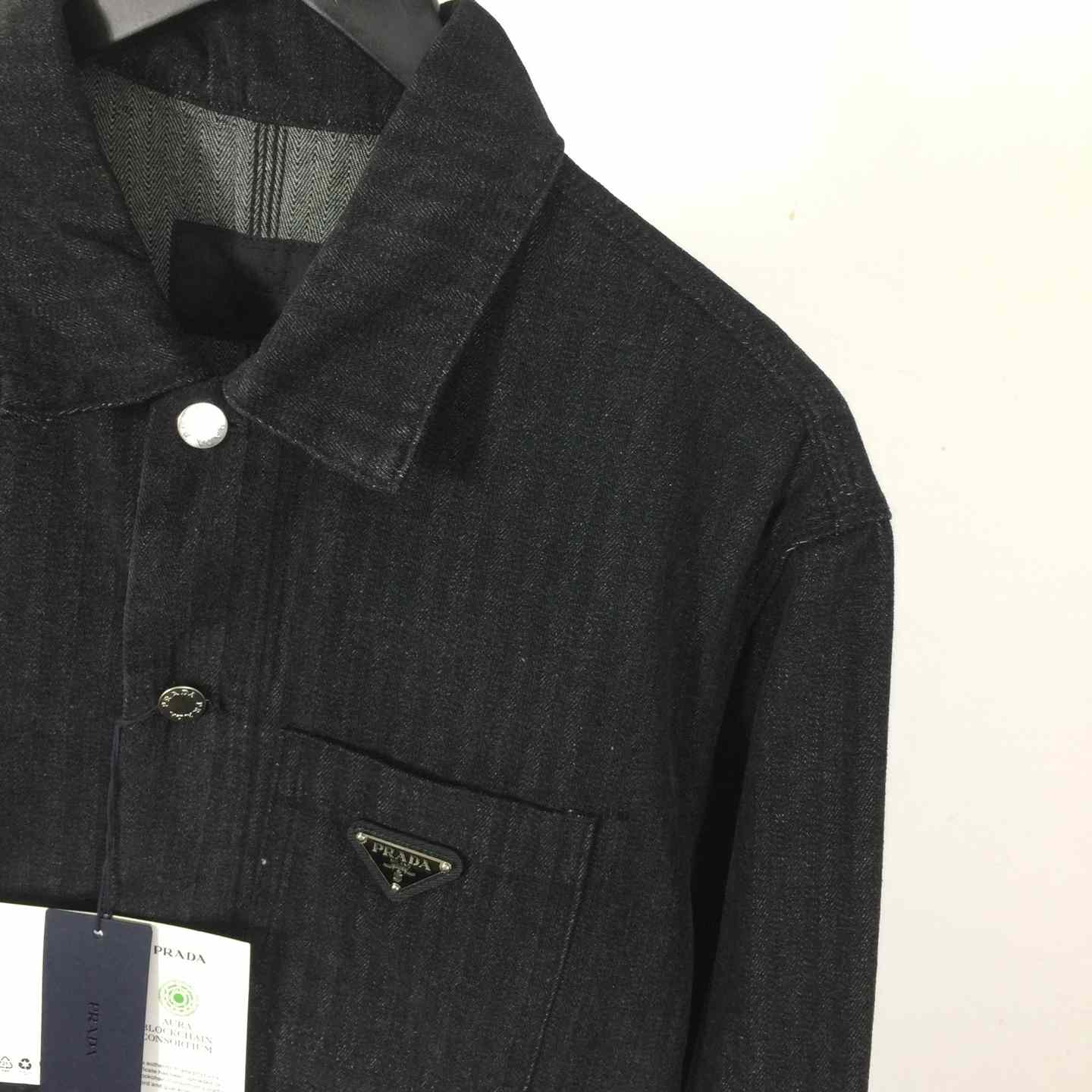 Prada Chevron Denim Blouson Jacket - DopestKickz