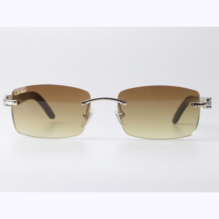Cartier CT_3524012 Black Buffalo Sunglasses In Silver Brown - DopestKickz