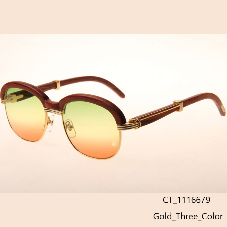 Cartier CT_1116679 Sunglasses In Gold Three Color Lens - DopestKickz