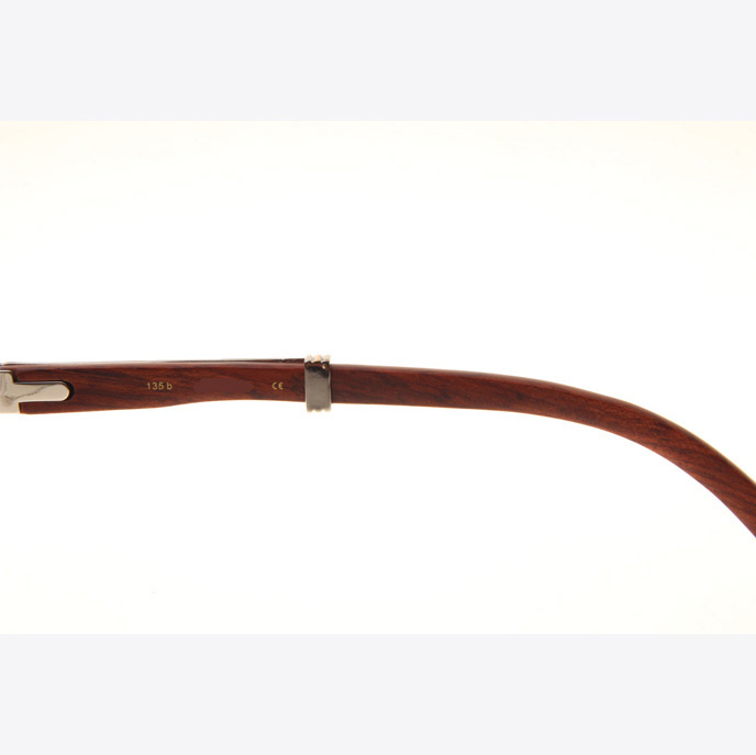 Cartier CT1990-0692 Wood Sunglasses In Silver Brown - DopestKickz