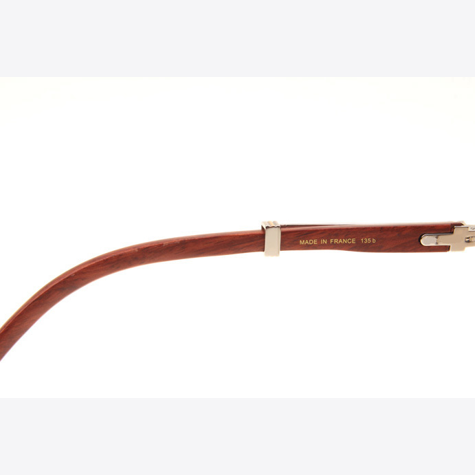 Cartier CT1990-0692 Wood Sunglasses In Silver Brown - DopestKickz