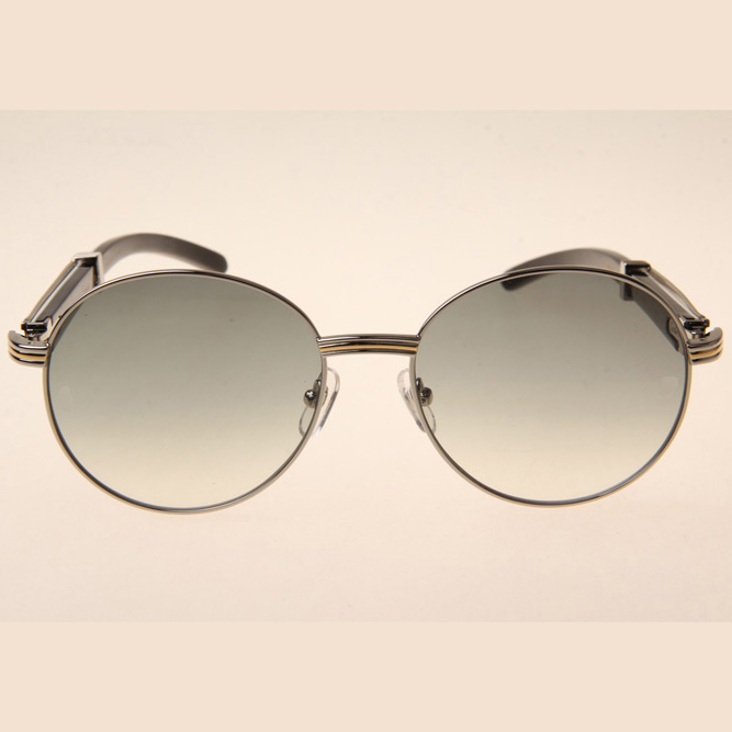 Cartier CT1990-0692 White Mix Black Buffalo Sunglasses In Silver Grey - DopestKickz