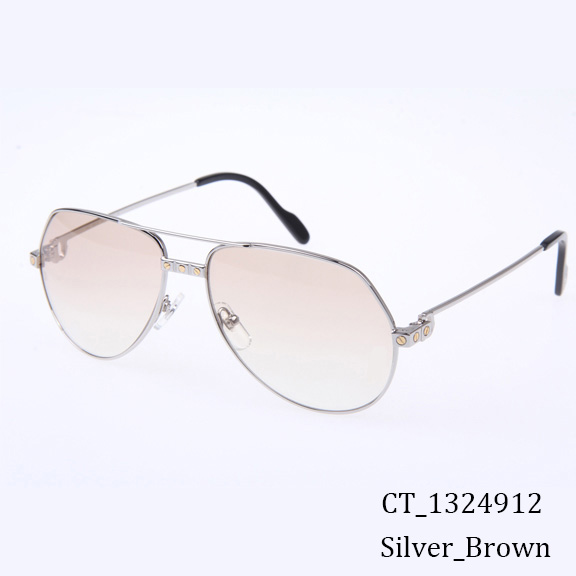 Cartier CT 1324912 Sunglasses In Silver Brown - DopestKickz