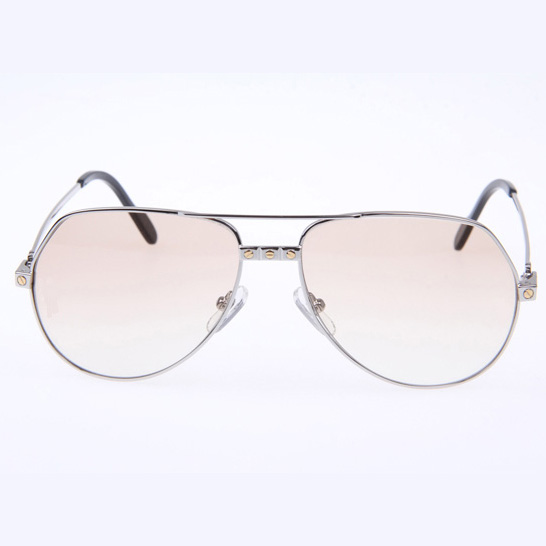 Cartier CT 1324912 Sunglasses In Silver Brown - DopestKickz