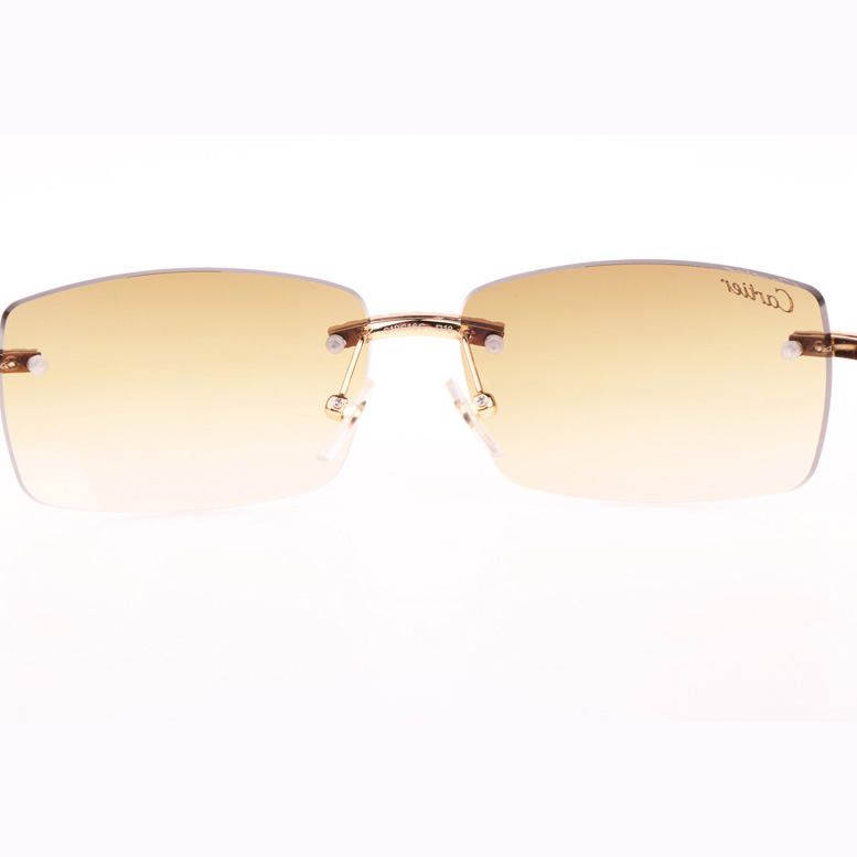 Cartier CT 3524012 Big Diamond Black Wood Sunglasses In Gold Brown - DopestKickz