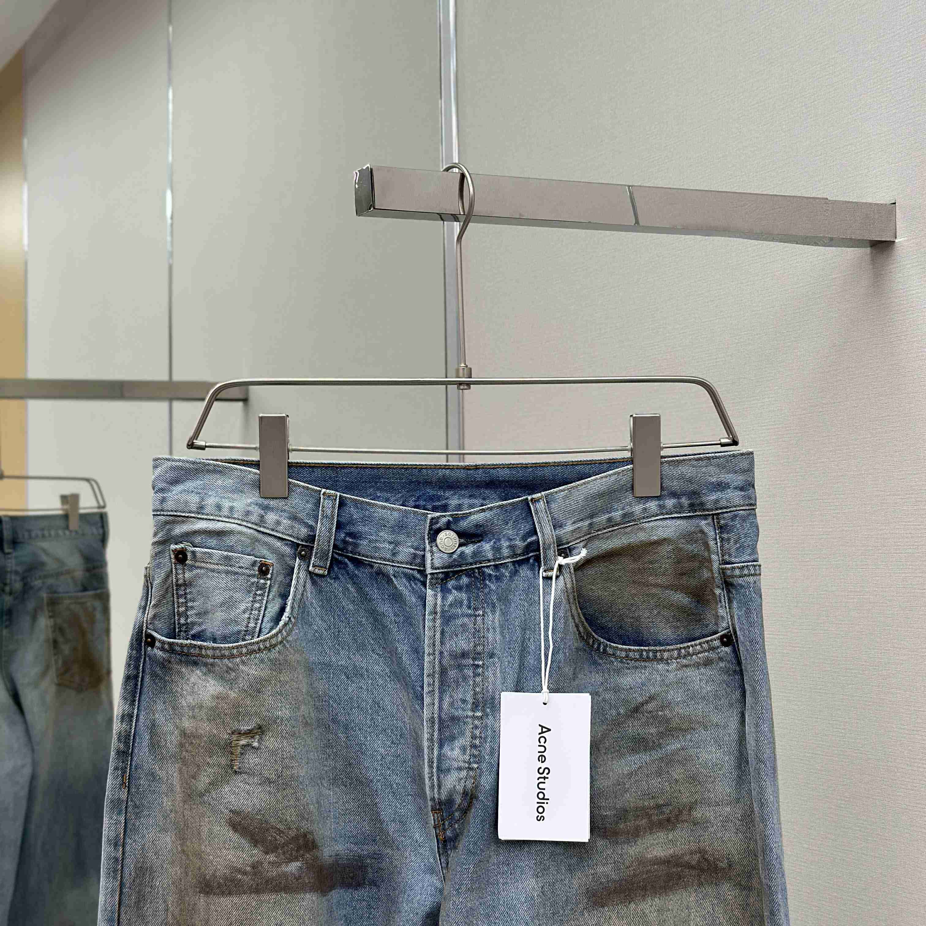 Acne Studios Mud-dyed torn jeans - DopestKickz