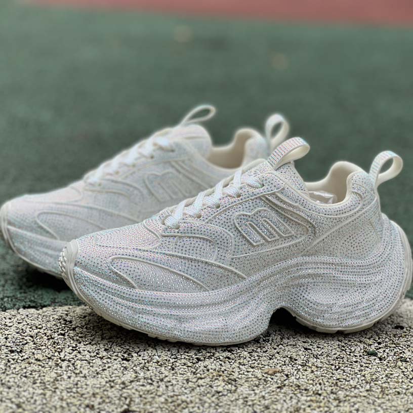 Balenciaga Runner Sneakers with Rhinestones - DopestKickz