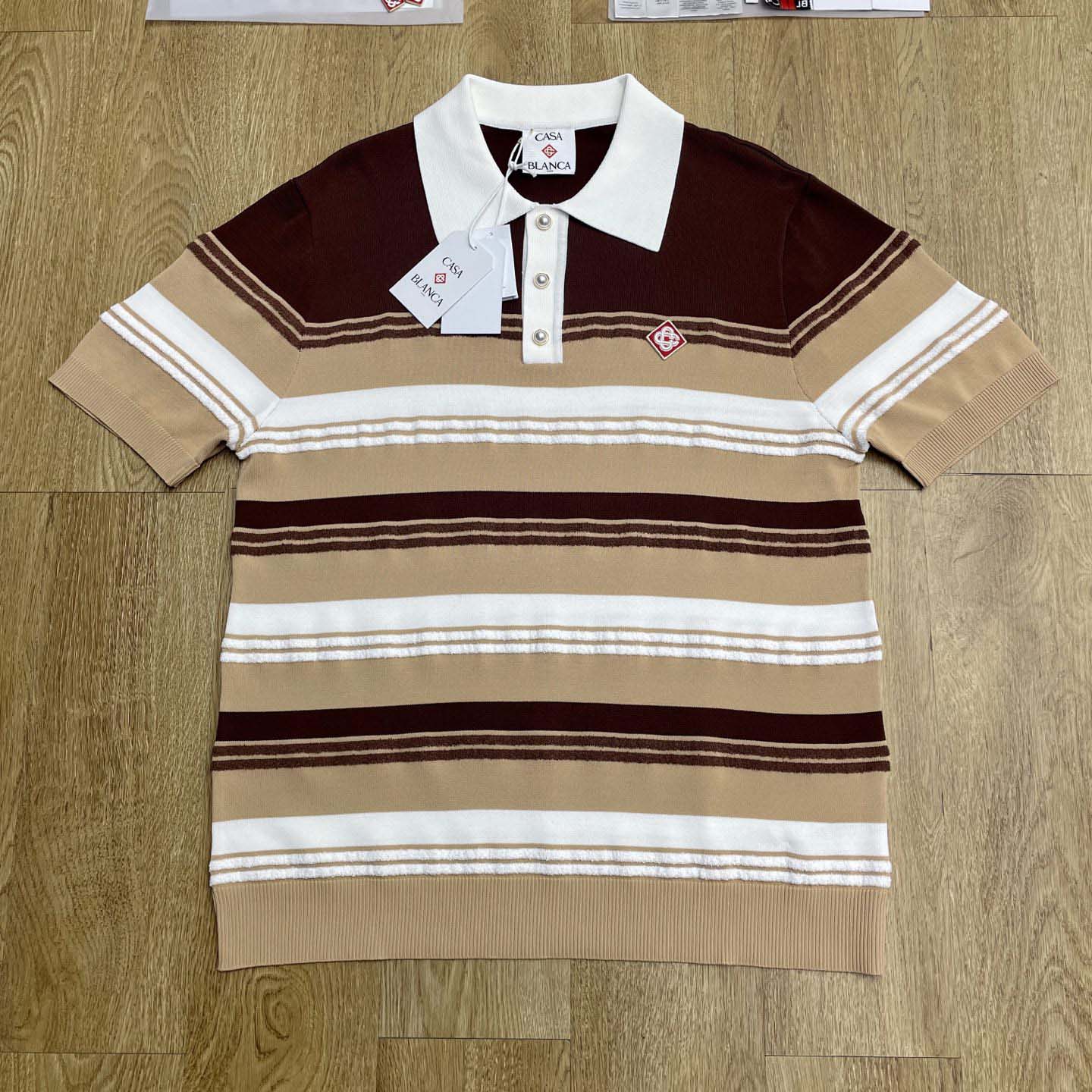 Casablanca Stripe Polo Shirt   D0100 - DopestKickz