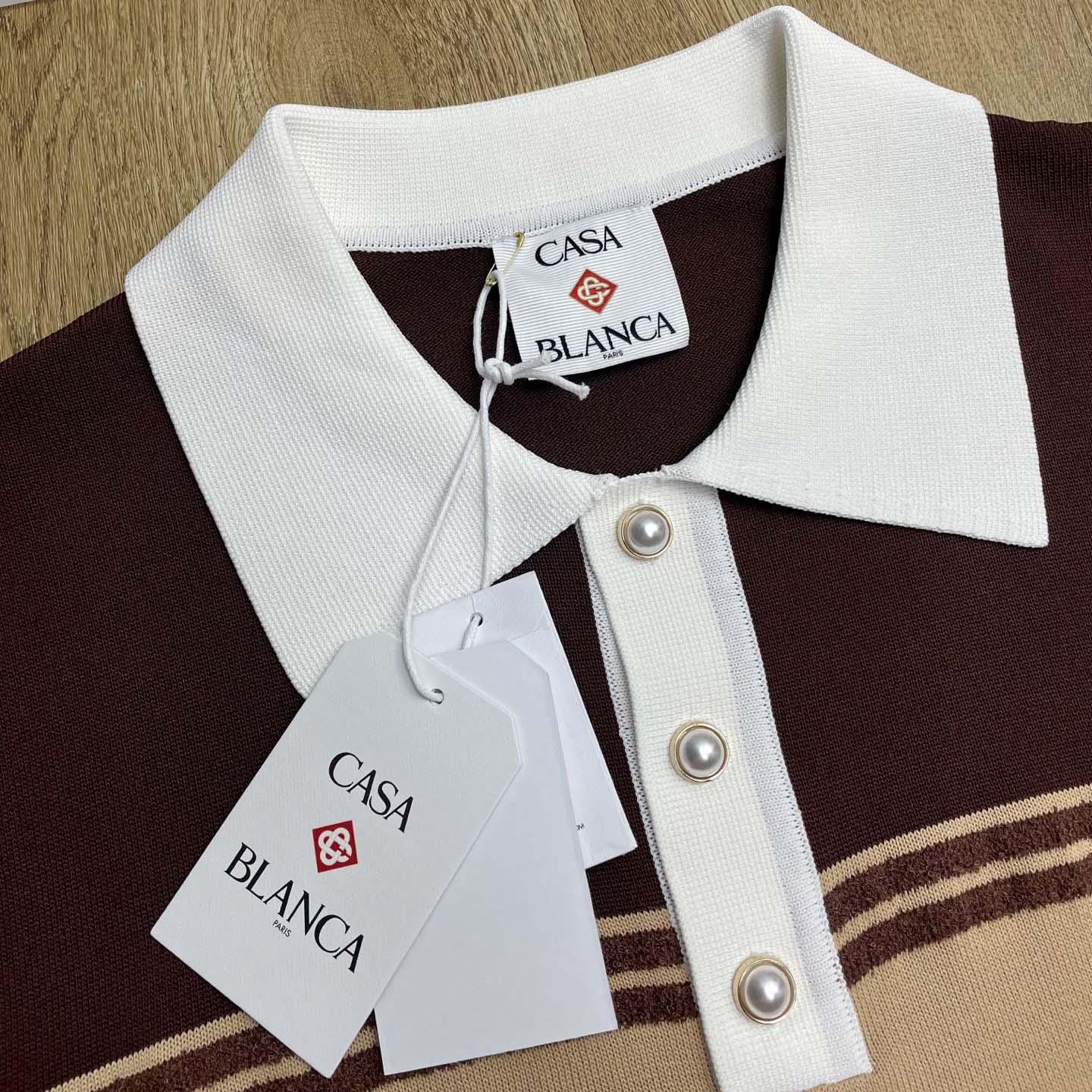 Casablanca Stripe Polo Shirt   D0100 - DopestKickz