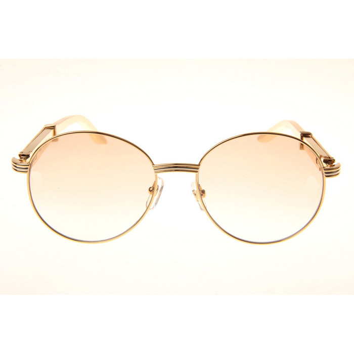 Cartier CT1990-0692 Gold Stainless Steel Sunglasses In Gold Brown - DopestKickz