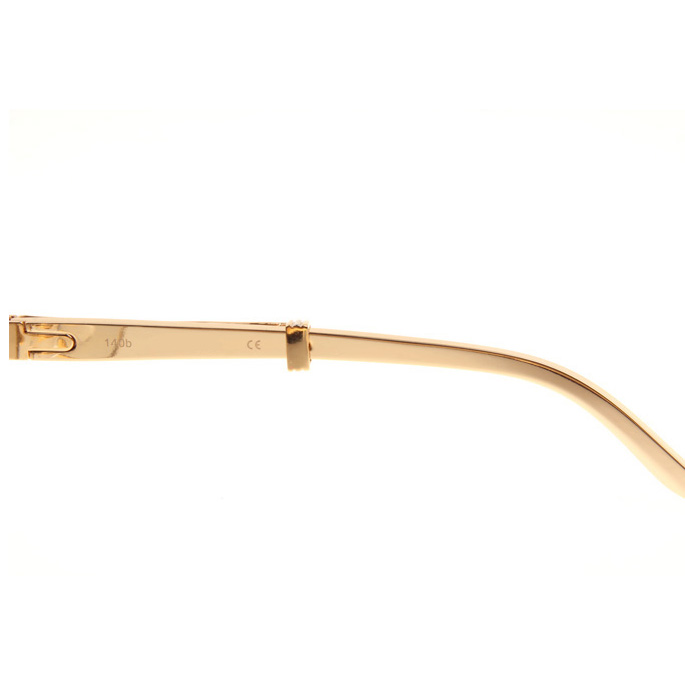 Cartier CT1990-0692 Gold Stainless Steel Sunglasses In Gold Brown - DopestKickz