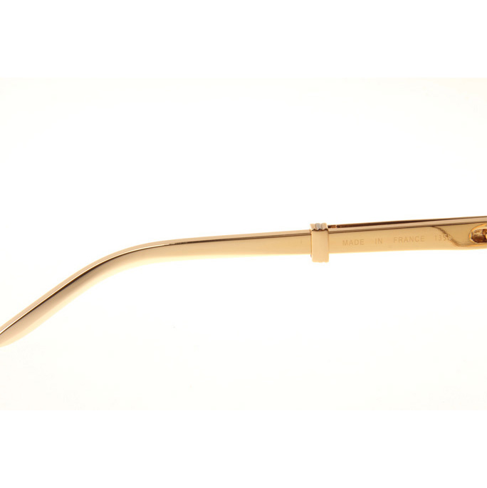 Cartier CT1990-0692 Gold Stainless Steel Sunglasses In Gold Brown - DopestKickz