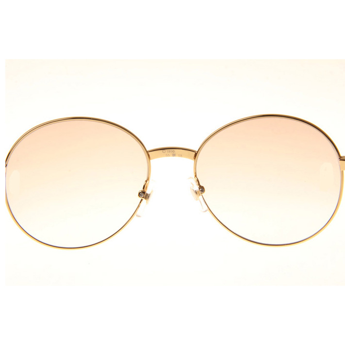 Cartier CT1990-0692 Gold Stainless Steel Sunglasses In Gold Brown - DopestKickz