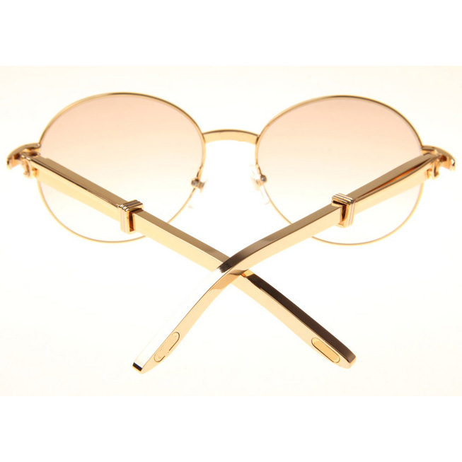 Cartier CT1990-0692 Gold Stainless Steel Sunglasses In Gold Brown - DopestKickz