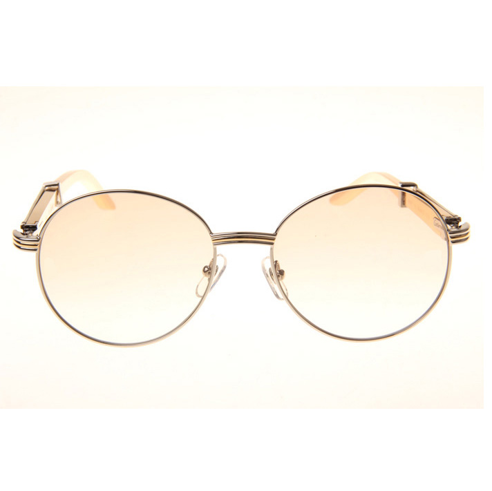 Cartier CT1990-0692 Gold Stainless Steel Sunglasses In Silver Brown - DopestKickz