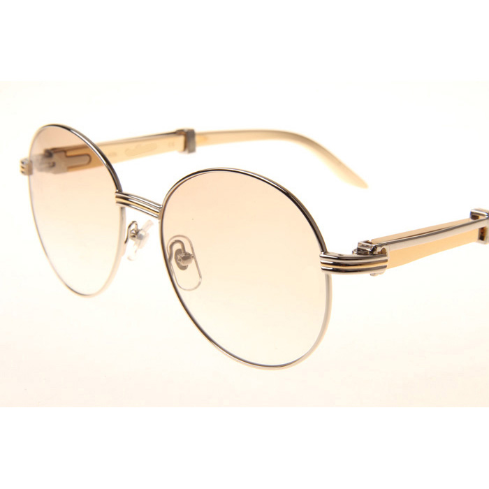 Cartier CT1990-0692 Gold Stainless Steel Sunglasses In Silver Brown - DopestKickz