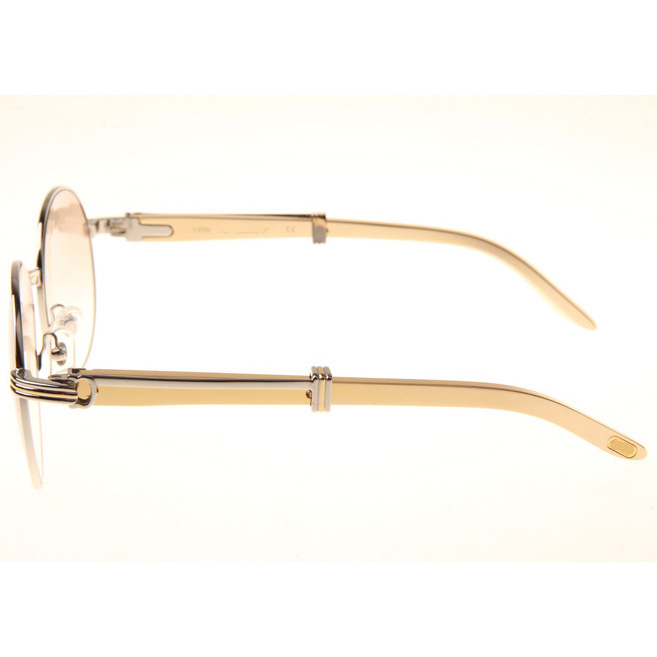 Cartier CT1990-0692 Gold Stainless Steel Sunglasses In Silver Brown - DopestKickz