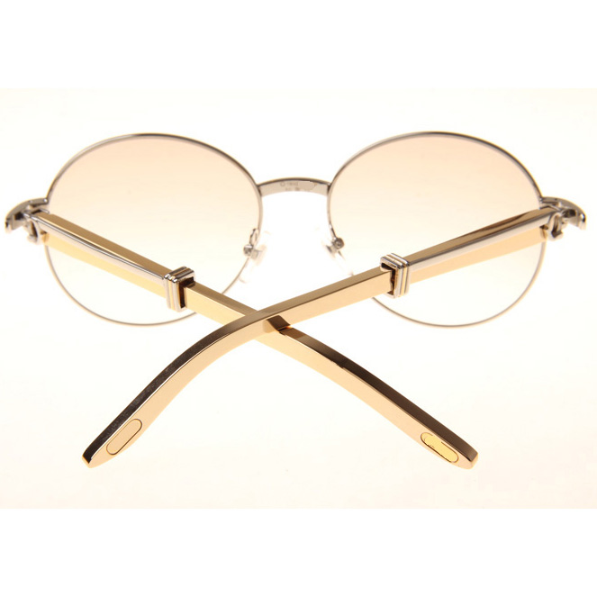 Cartier CT1990-0692 Gold Stainless Steel Sunglasses In Silver Brown - DopestKickz
