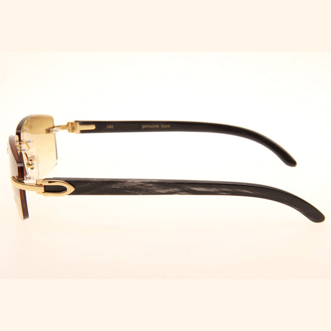 Cartier CT_3524012 Black Grey Buffalo Sunglasses In Gold Brown - DopestKickz