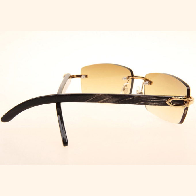 Cartier CT_3524012 Black Grey Buffalo Sunglasses In Gold Brown - DopestKickz
