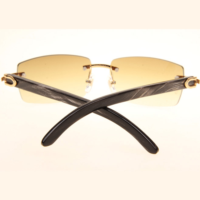 Cartier CT_3524012 Black Grey Buffalo Sunglasses In Gold Brown - DopestKickz