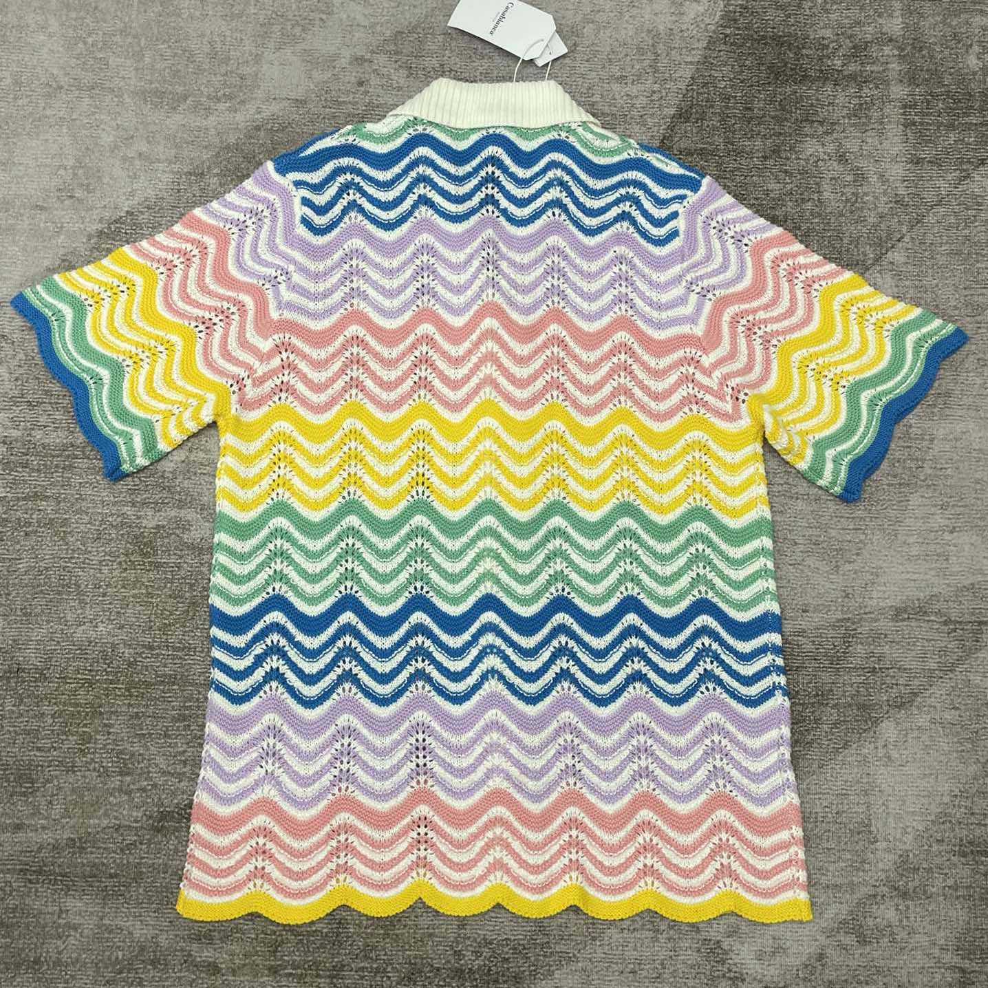 Casablanca Wave Crochet Shirt   D0056 - DopestKickz