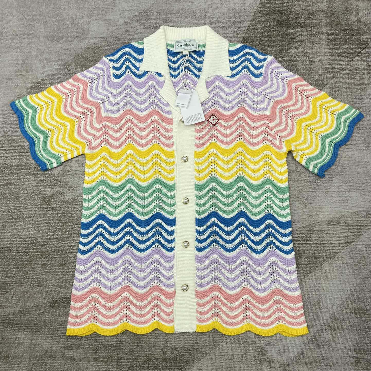 Casablanca Wave Crochet Shirt   D0056 - DopestKickz